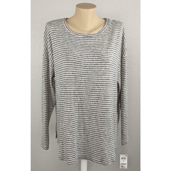 Style & Co Hannah Striped Top Black Stripe 0X Scoop Lightweight Comfortable Snit - Picture 1 of 9